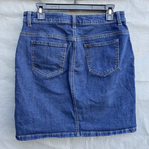 Wrangler Western Blue Jean Mini Skirt Size 8 Button Pockets Country Rodeo Fall - Picture 3 of 5